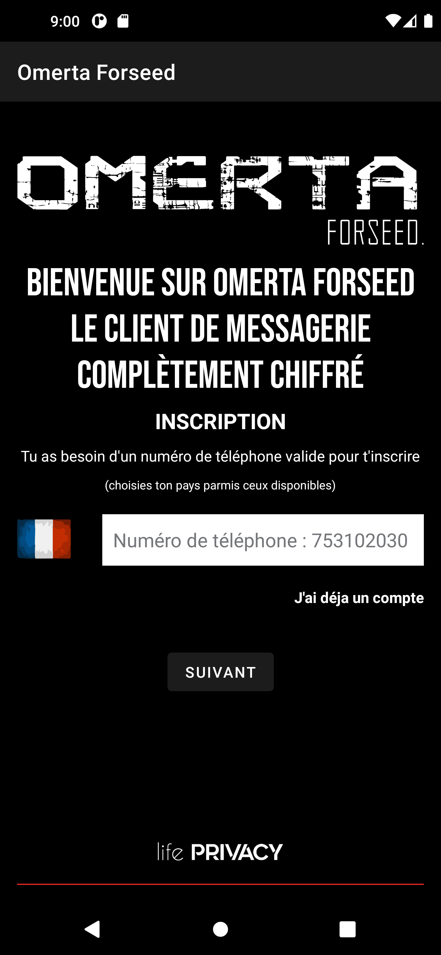 Niveaux de confidentialité Omerta Forseed